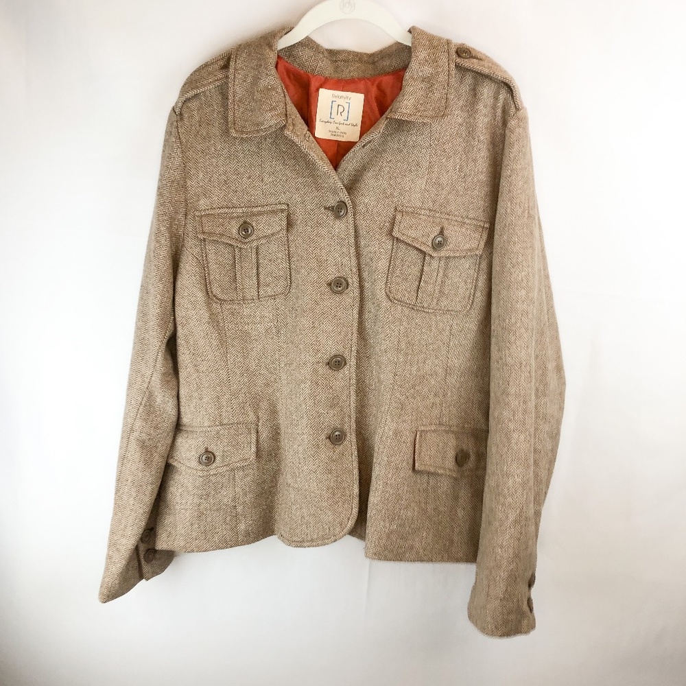 Relativity Wool Blend Tweed Coat sz XL